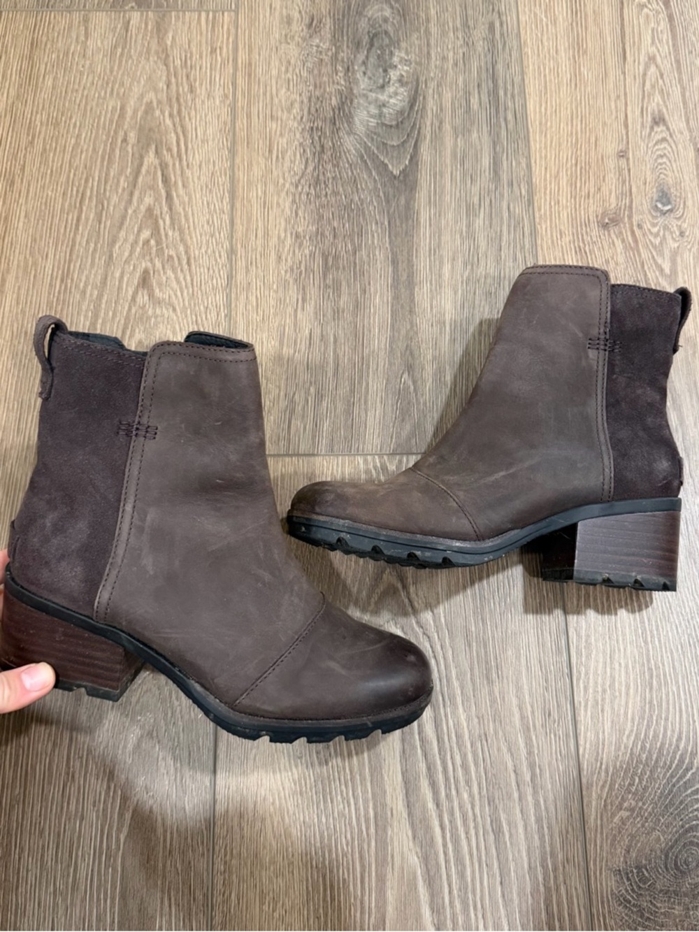 Sorel Brown Leather Suede Ankle Boots 7
